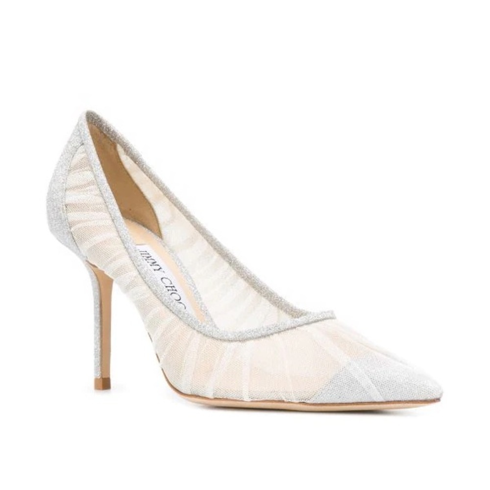 Jimmy Choo Love 85 Glitter Tulle Pumps